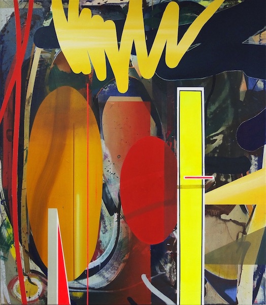 Sebastian Menzke: layers, 2019, Öl auf Leinwand, 100 x 90 cm

